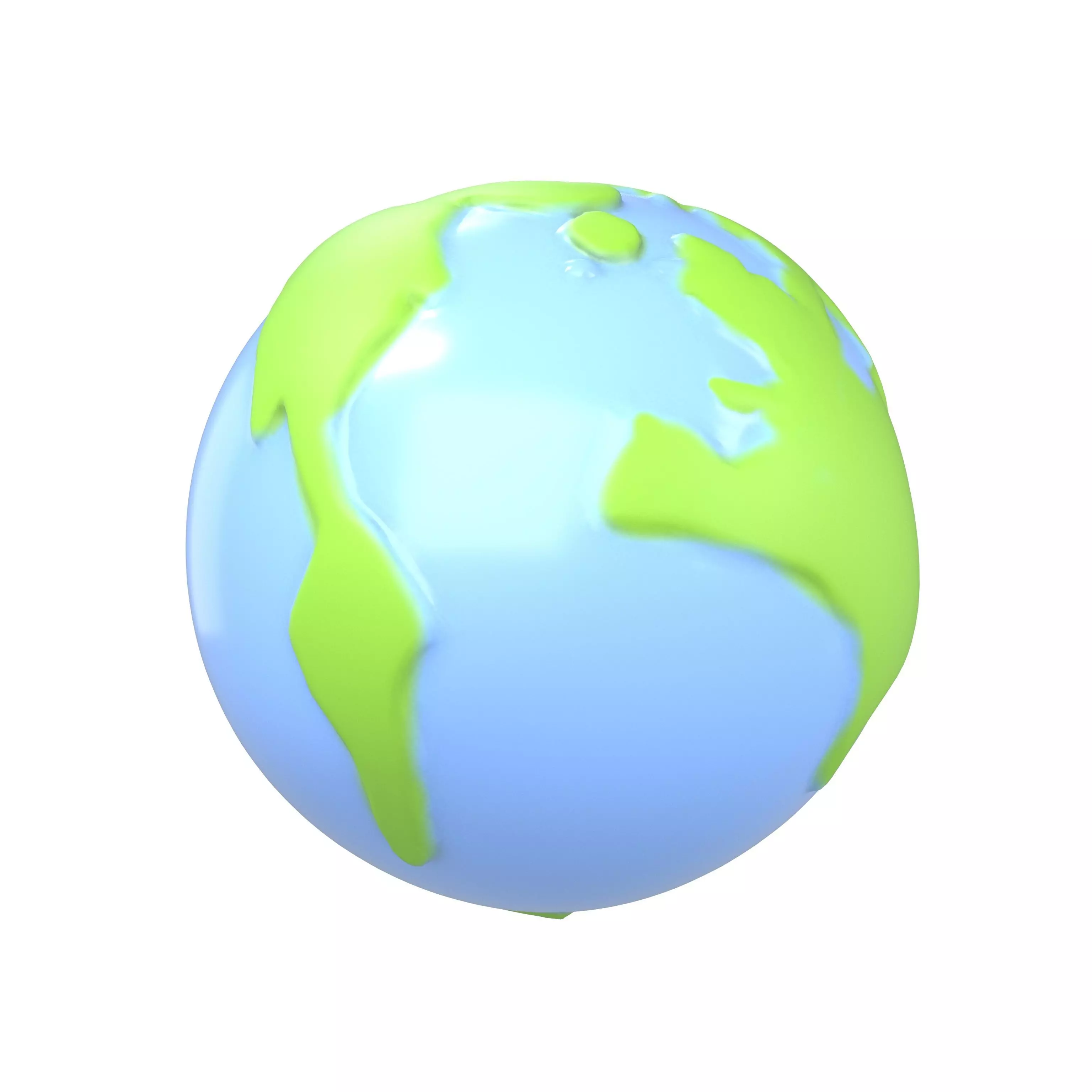 Cartoon Earth v1 001 Low-poly 3D model_0