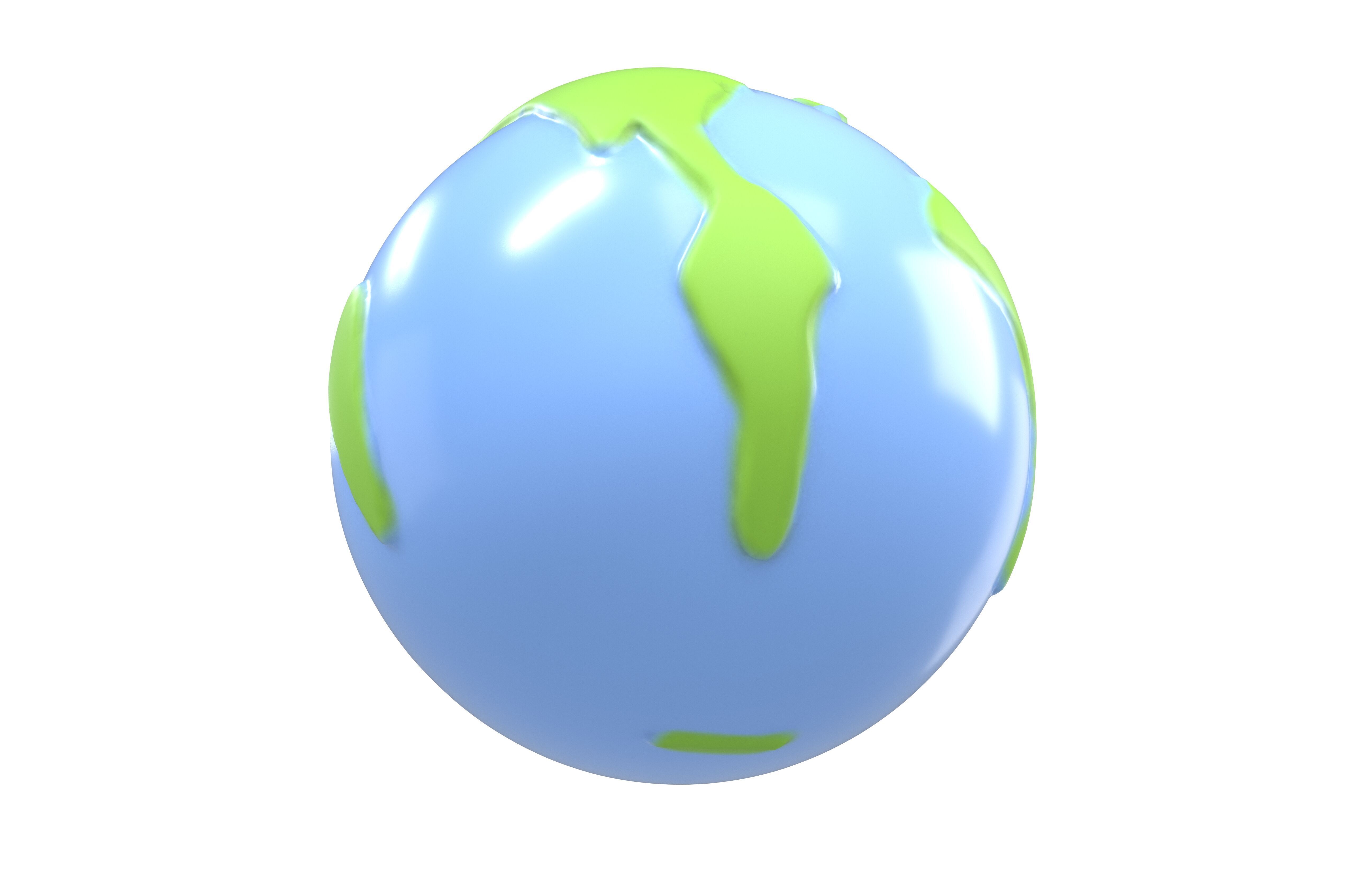 Cartoon Earth v1 001 Low-poly 3D model_3