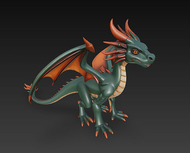 Dragon Realistic 3D Model Basic - Low Poly Realistic Low-poly 3D model