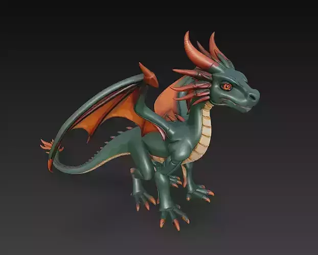 Dragon Realistic 3D Model Basic - Low Poly Realistic