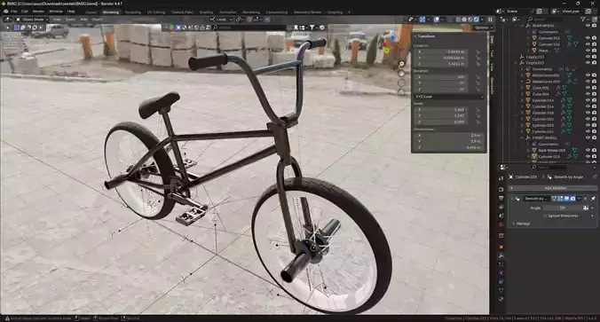 BMX Bike GameReady 3D Model Blender C4D 3ds Max Maya FBX OBJ Low-poly 3D model