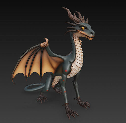 Dragon Realistic 3D Model Basic - Low Poly Realistic  Low-poly 3D model