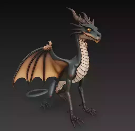 Dragon Realistic 3D Model Basic - Low Poly Realistic 