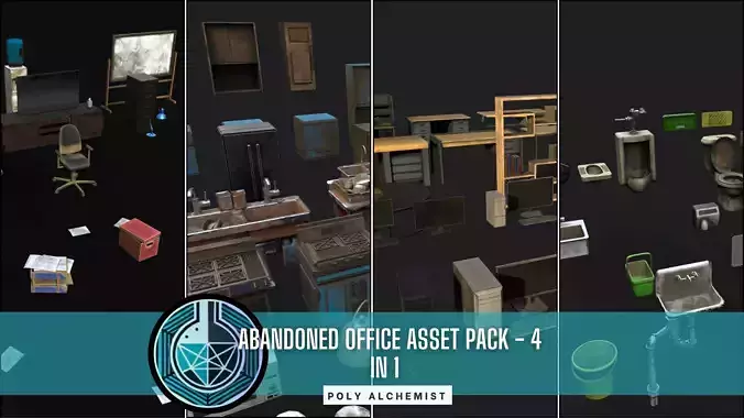 Abandoned Office Pack 4 In 1 Combo -  111 Props