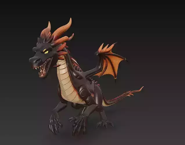 Dragon Realistic 3D Model Basic - Low Poly Realistic