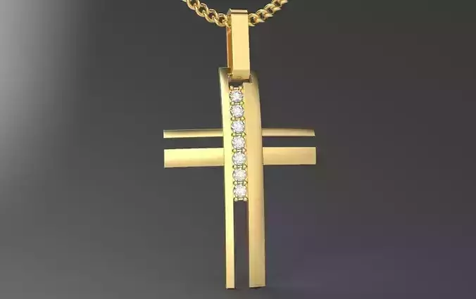 Simple cross with diamond strip