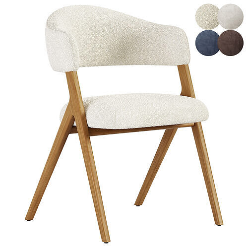Juniper Upholstered Curved Back Dining Chair 3D model
