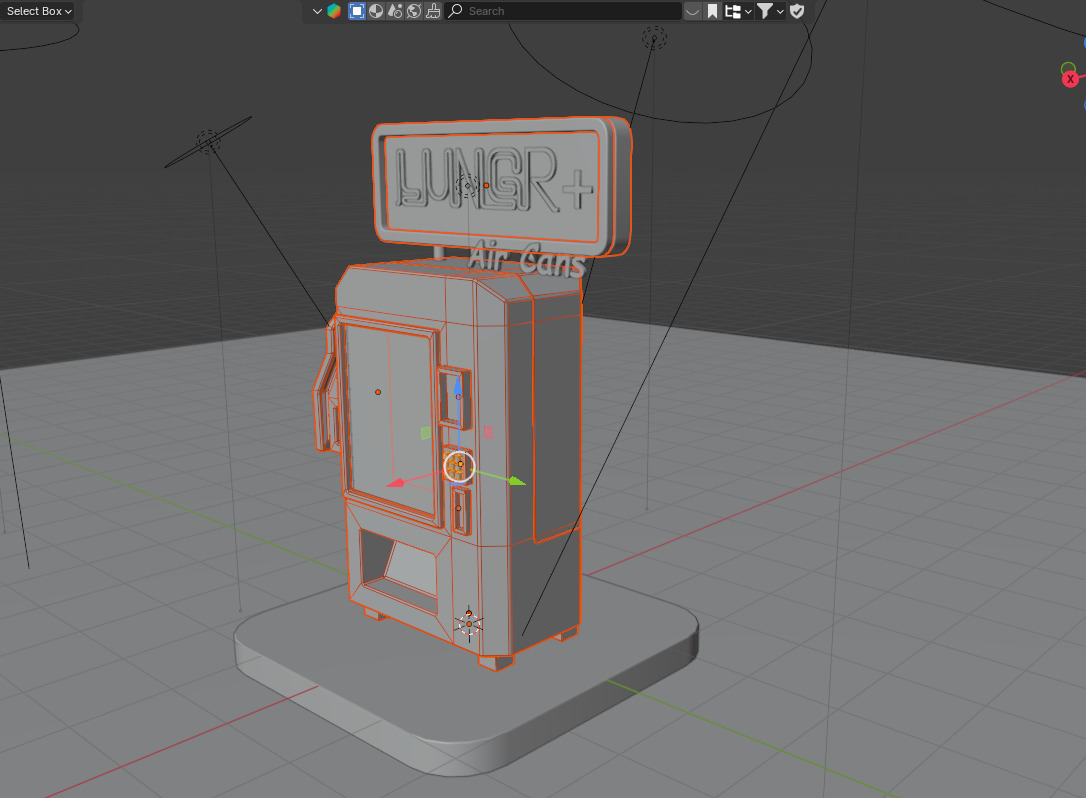 sci-fi vending machine low poly art Low-poly 3D model_6