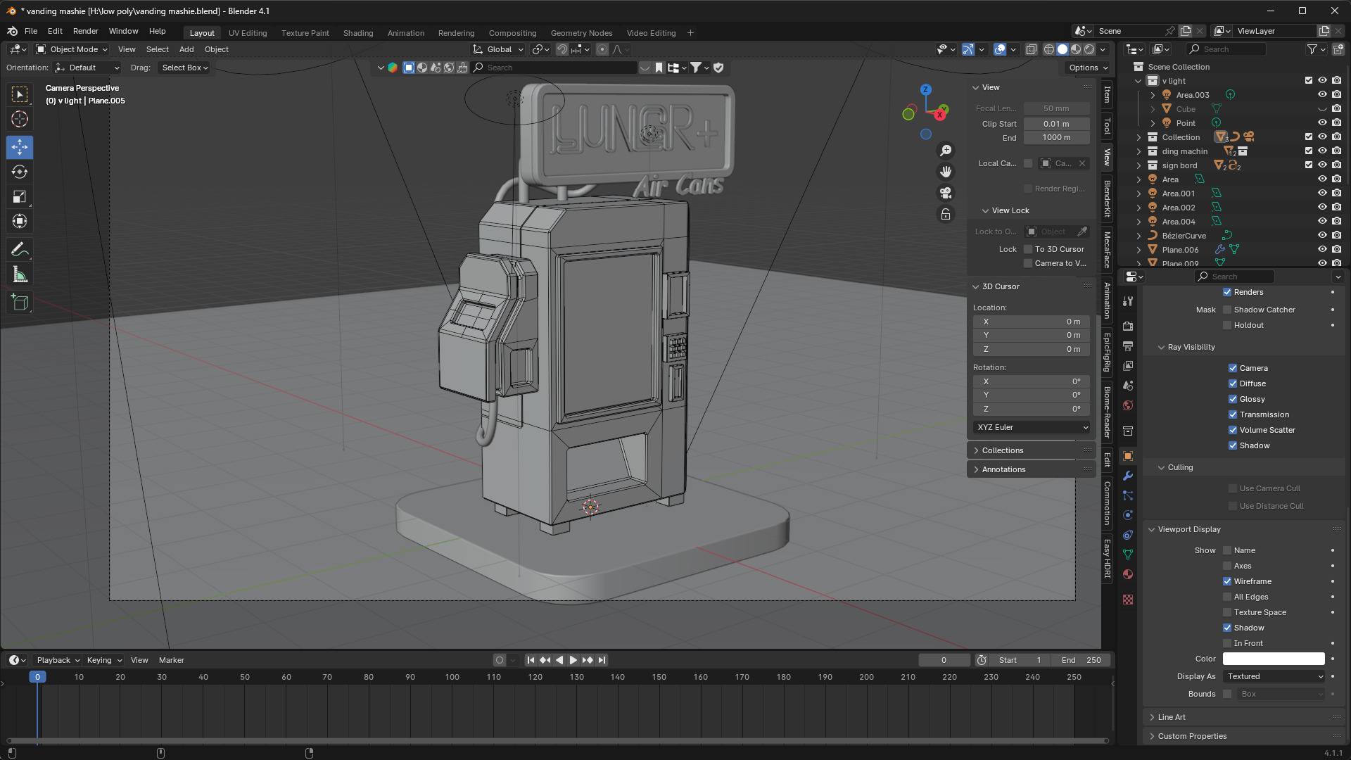 sci-fi vending machine low poly art Low-poly 3D model_3
