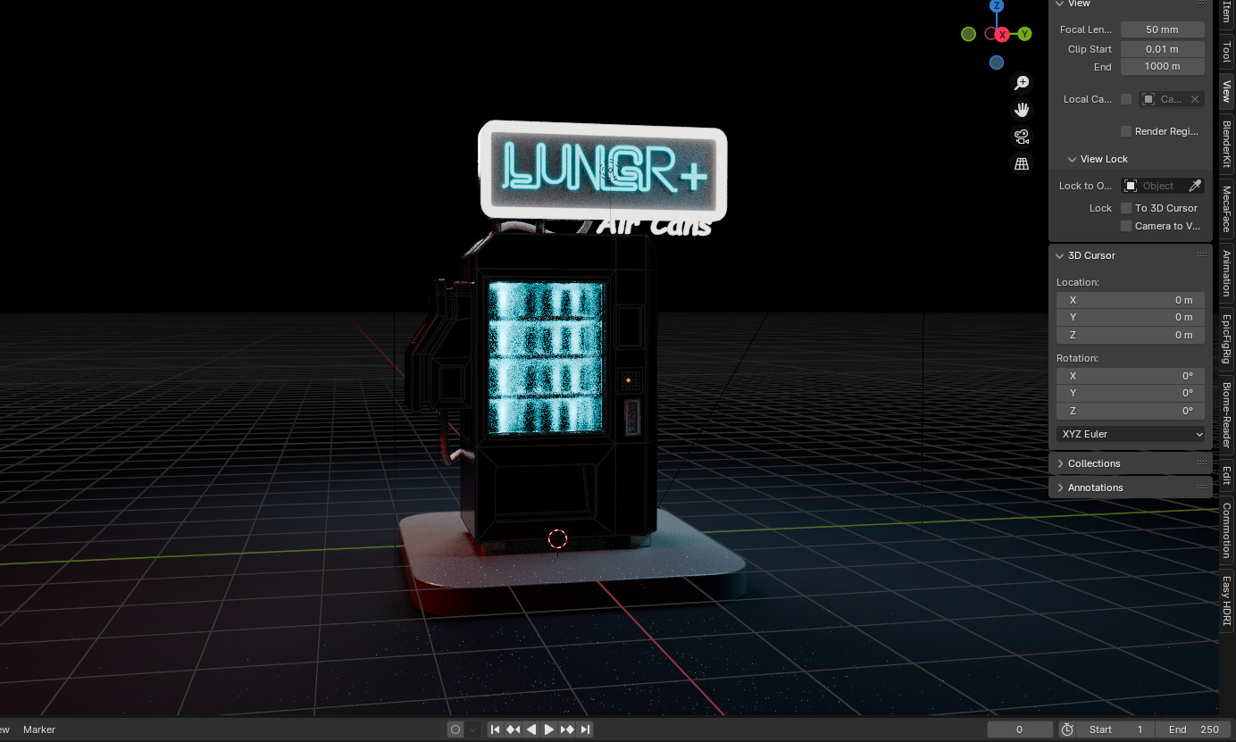 sci-fi vending machine low poly art Low-poly 3D model_2