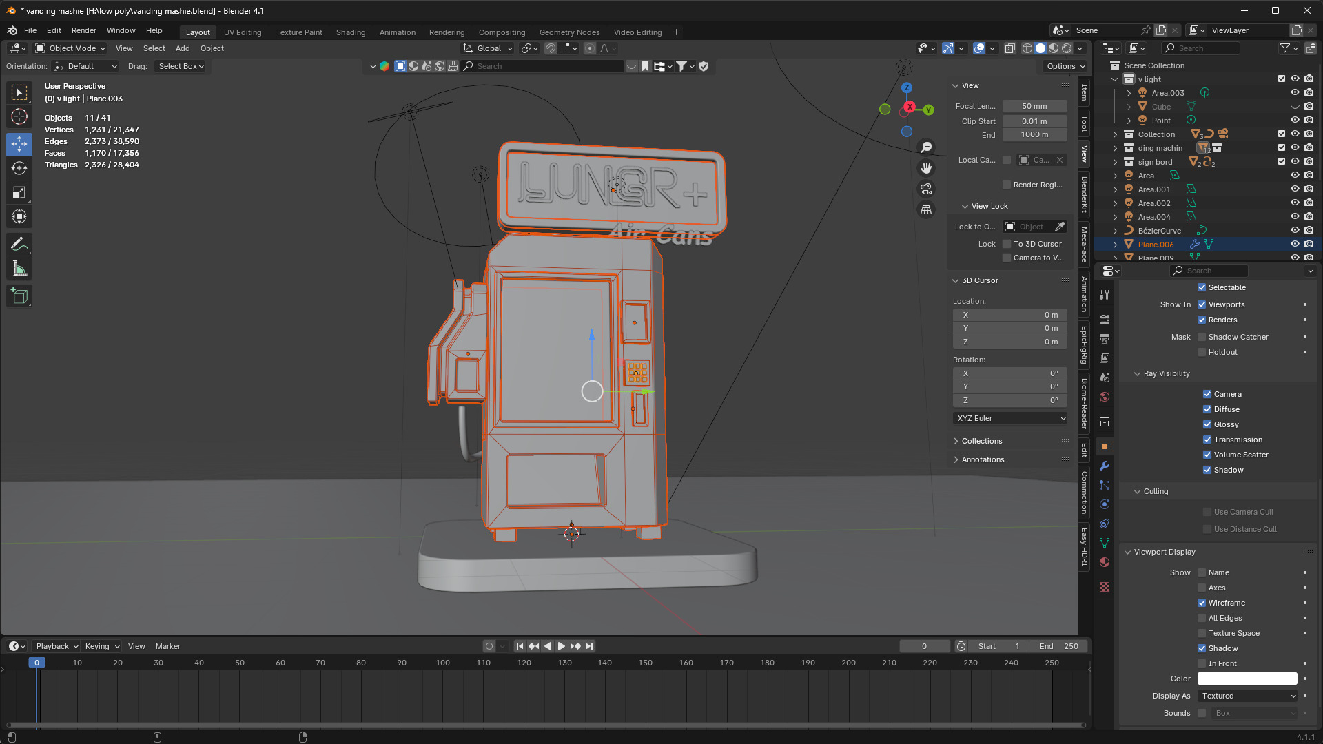 sci-fi vending machine low poly art Low-poly 3D model_5