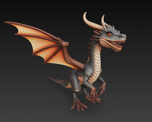 Dragon Realistic 3D Model Basic - Low Poly Realistic Low-poly 3D model