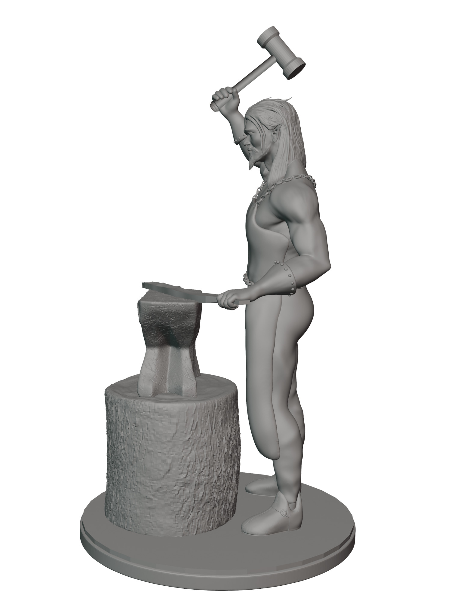 Elf blacksmith 3D print model_7