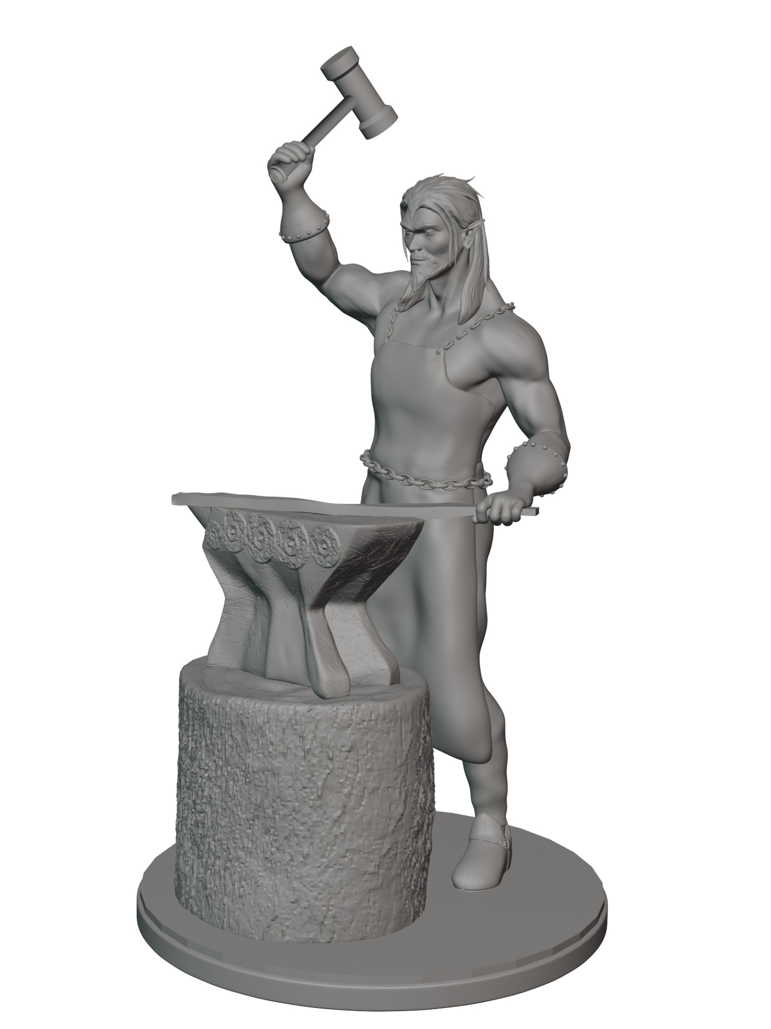 Elf blacksmith 3D print model_8
