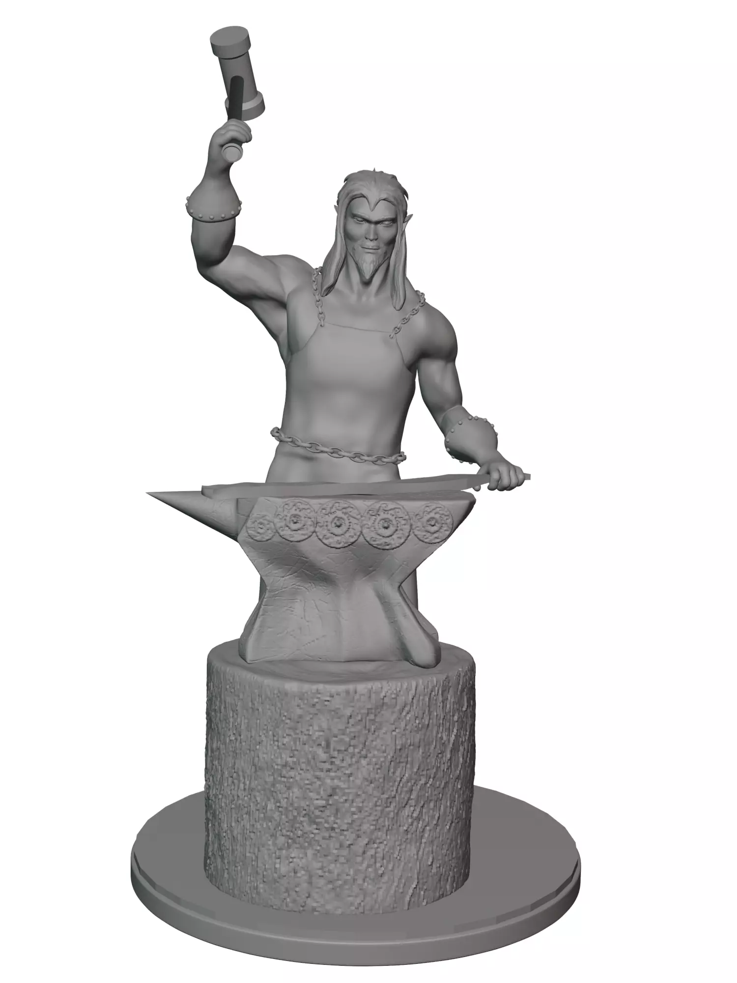 Elf blacksmith 3D print model_0