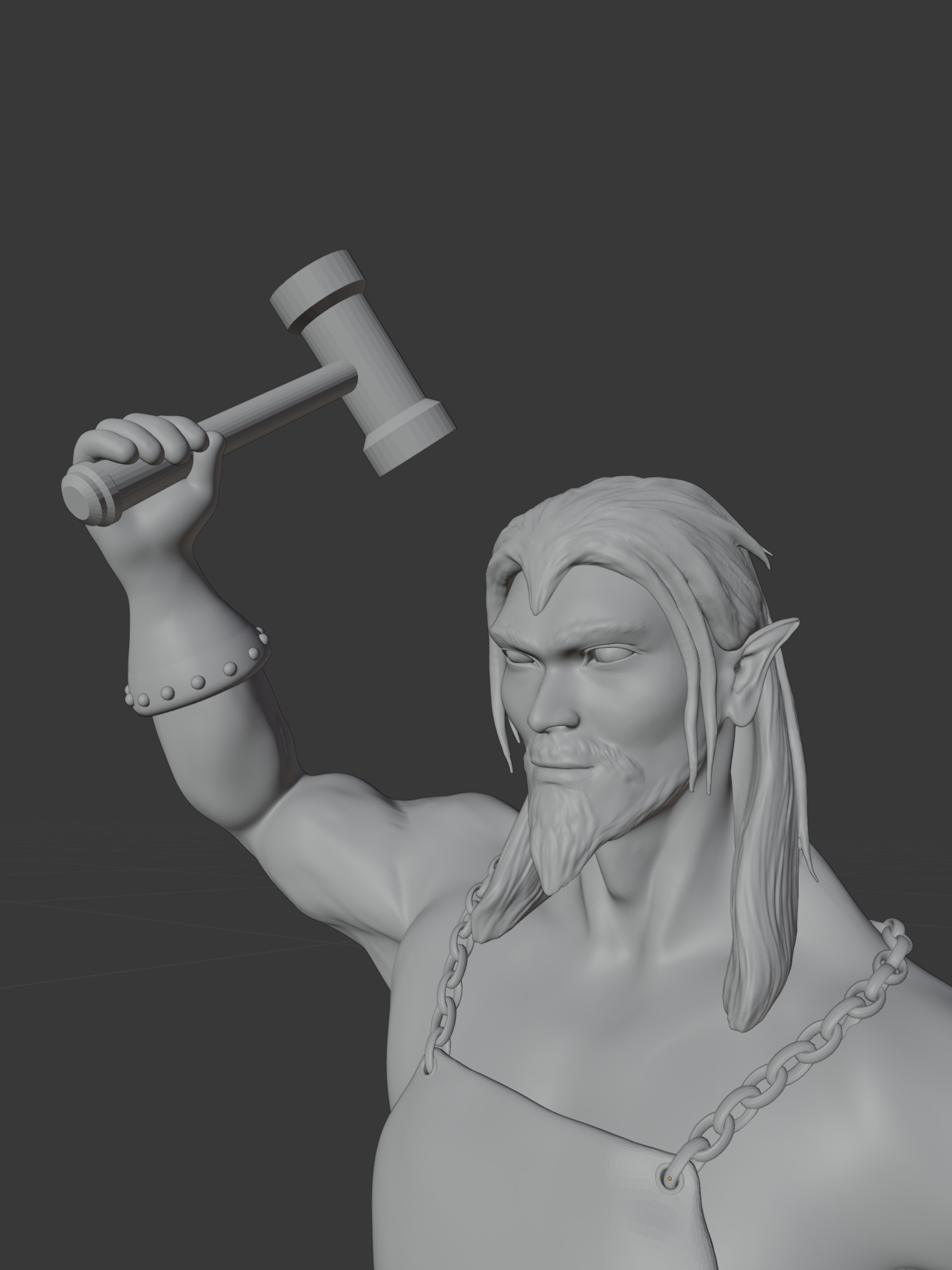Elf blacksmith 3D print model_11