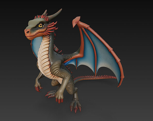 Dragon Realistic 3D Model Basic - Low Poly Realistic Low-poly 3D model