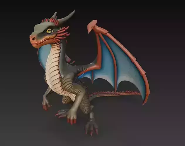 Dragon Realistic 3D Model Basic - Low Poly Realistic