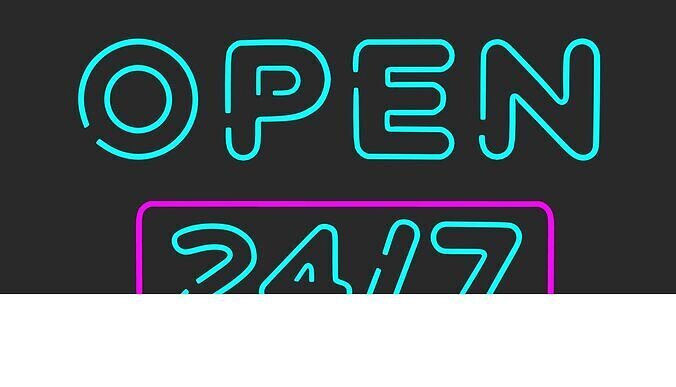 Open Neon Sign 3D model