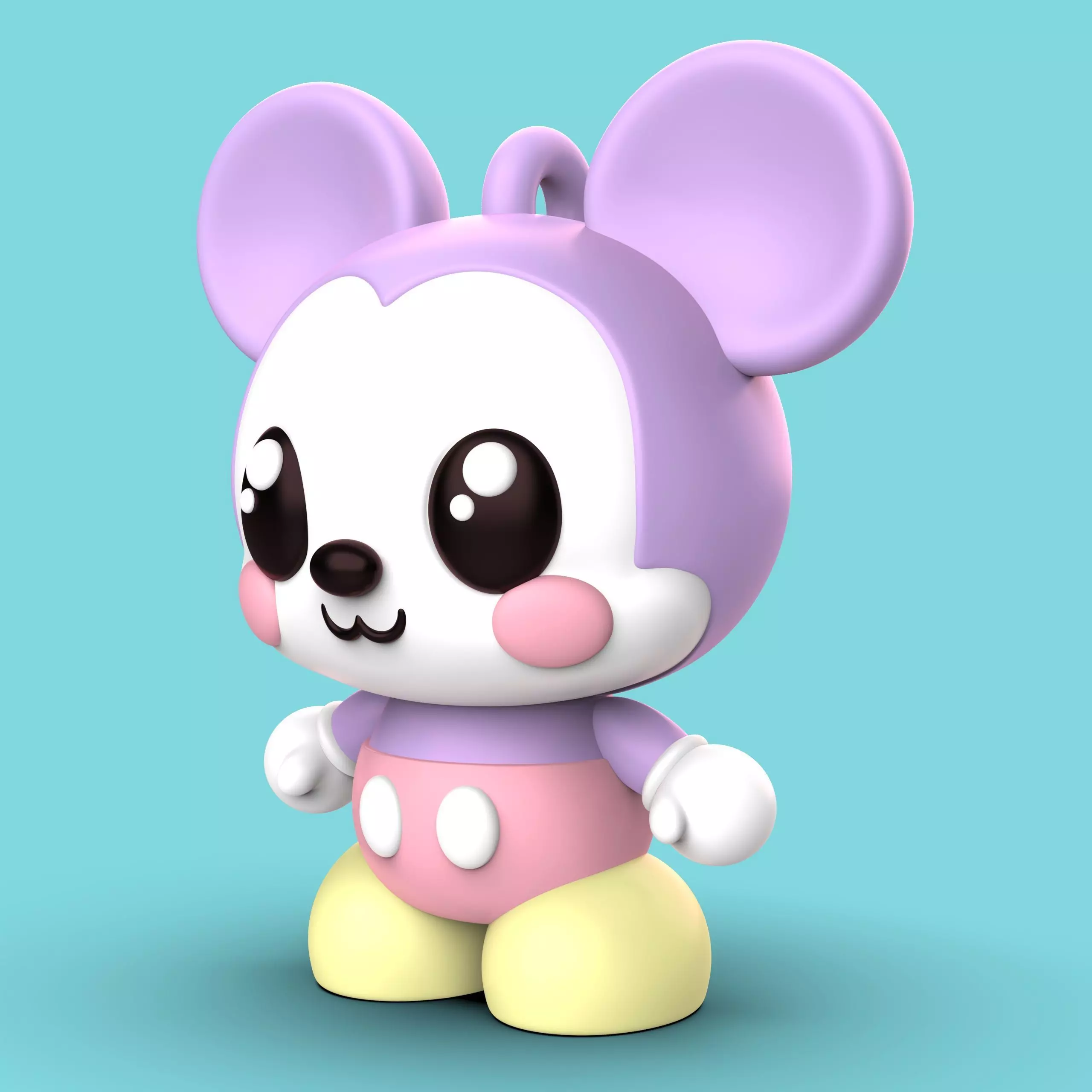 MICKEY KAWAII- Version normal y version llavero 3D print model_4
