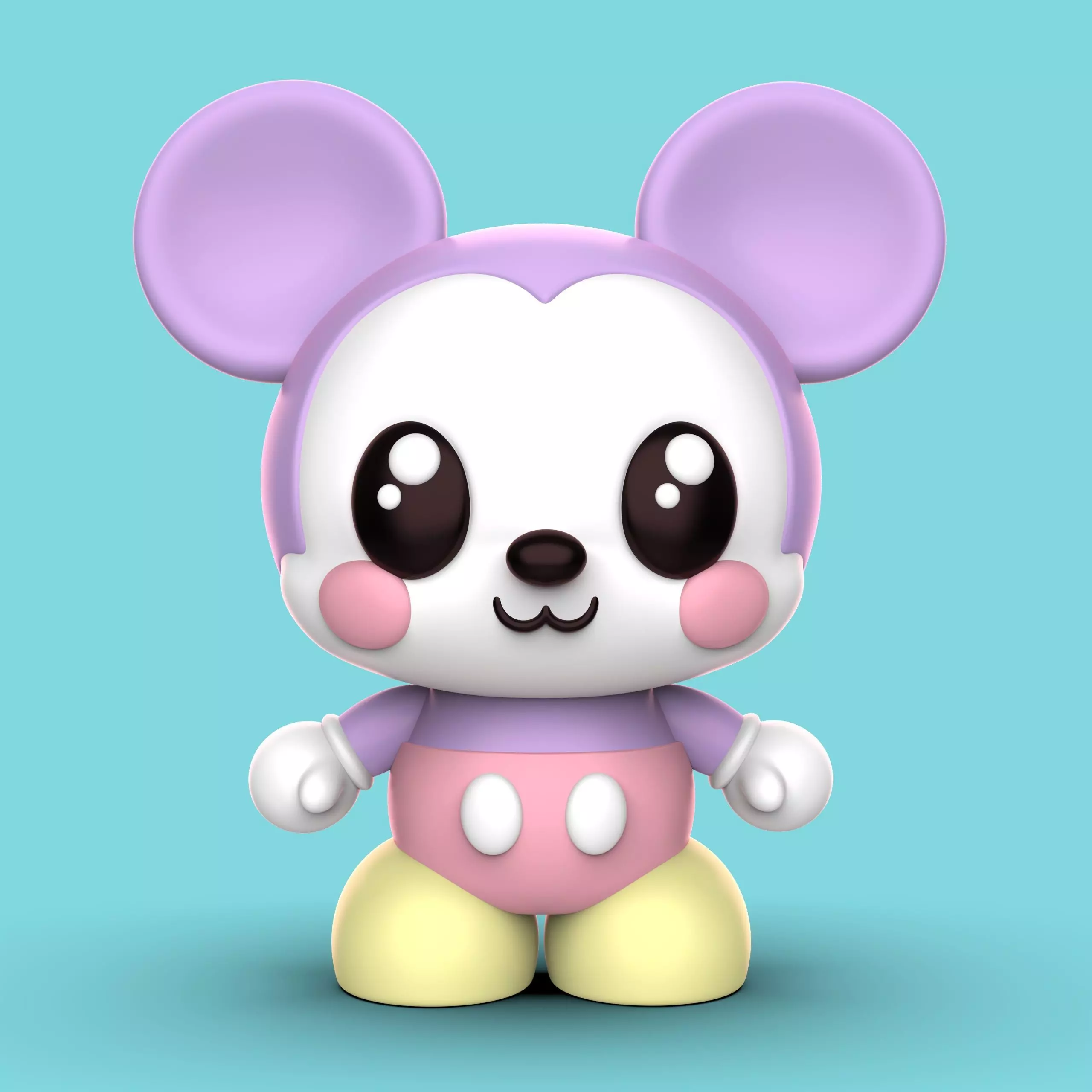 MICKEY KAWAII- Version normal y version llavero 3D print model_0