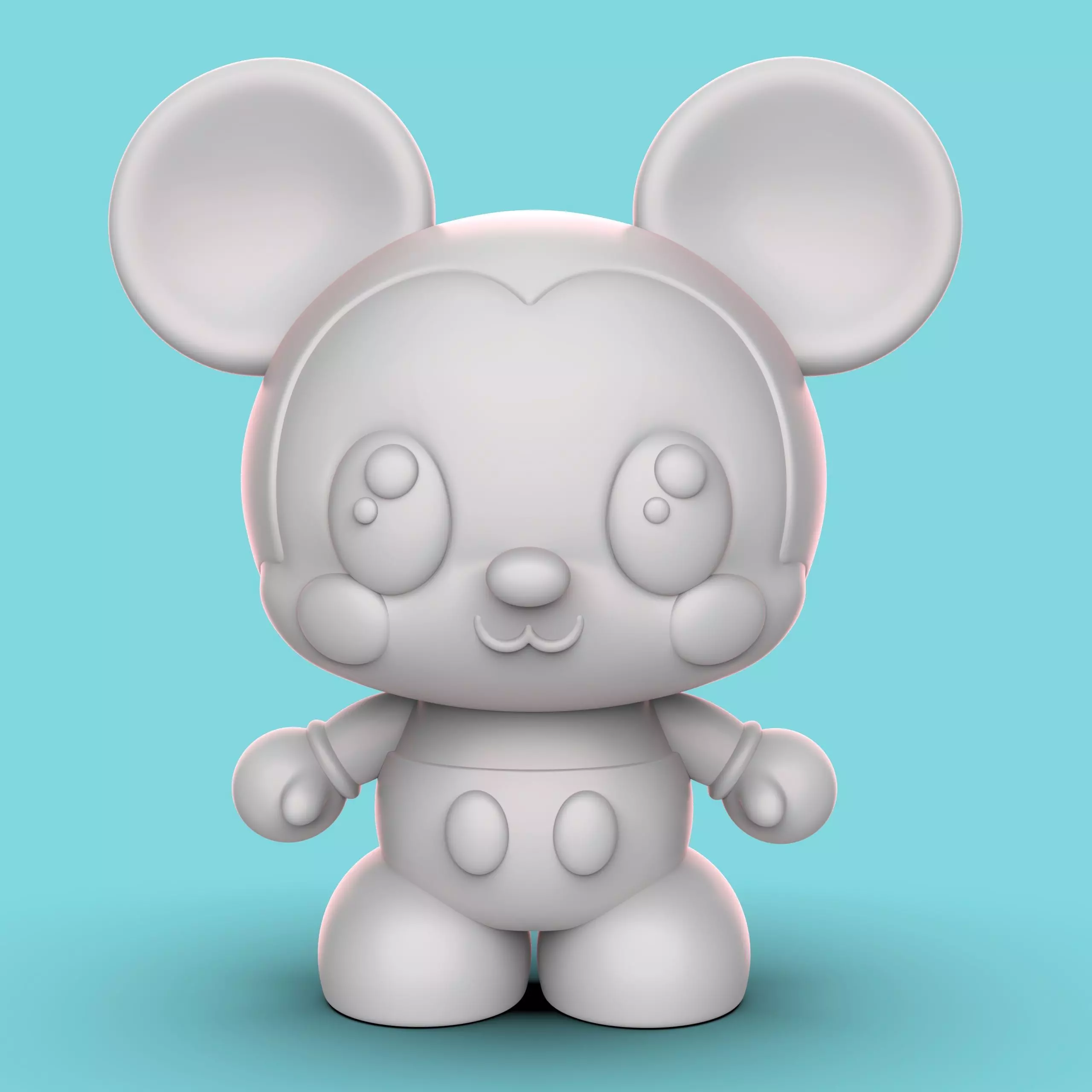 MICKEY KAWAII- Version normal y version llavero 3D print model_6