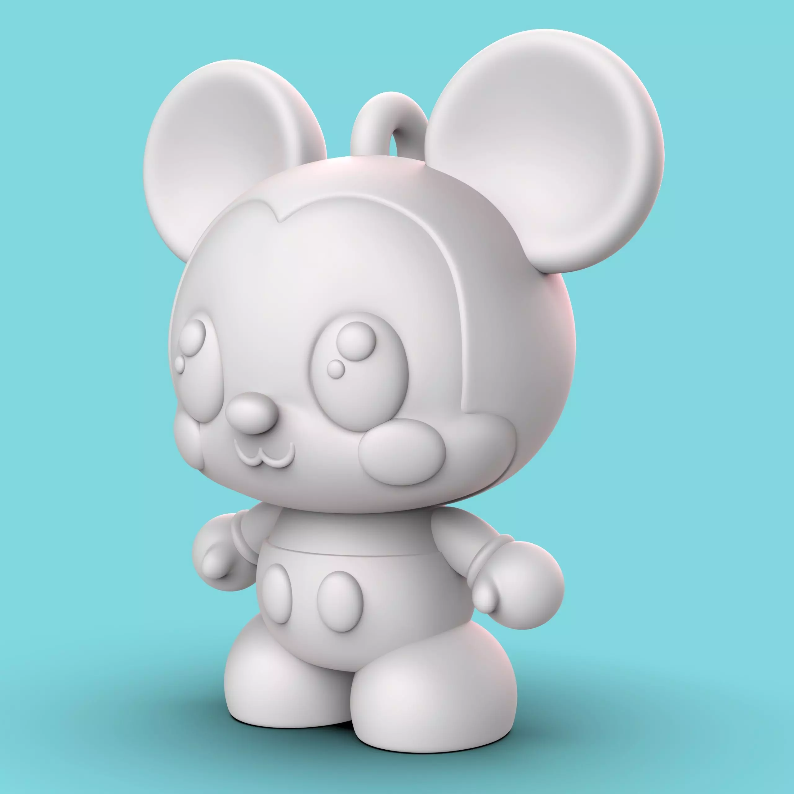 MICKEY KAWAII- Version normal y version llavero 3D print model_5