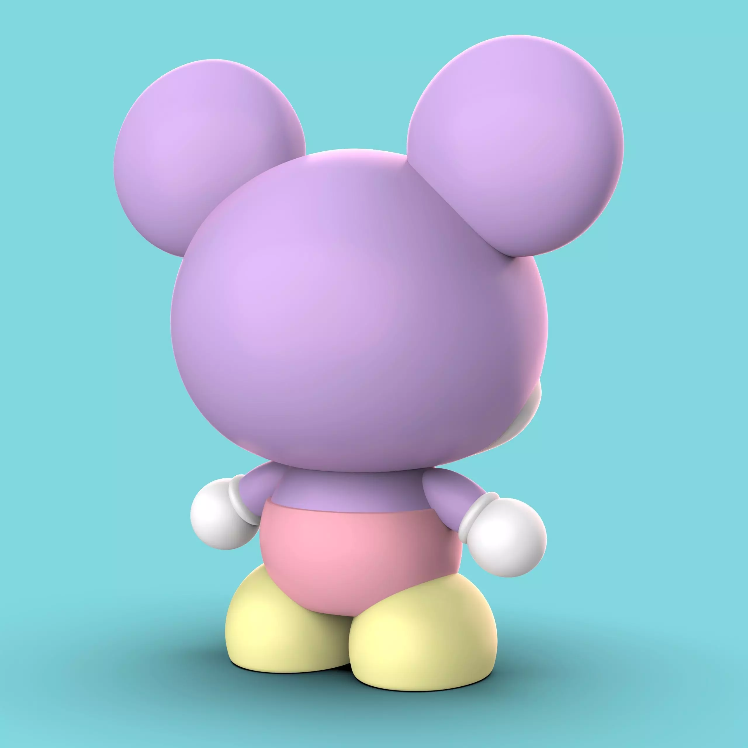 MICKEY KAWAII- Version normal y version llavero 3D print model_2