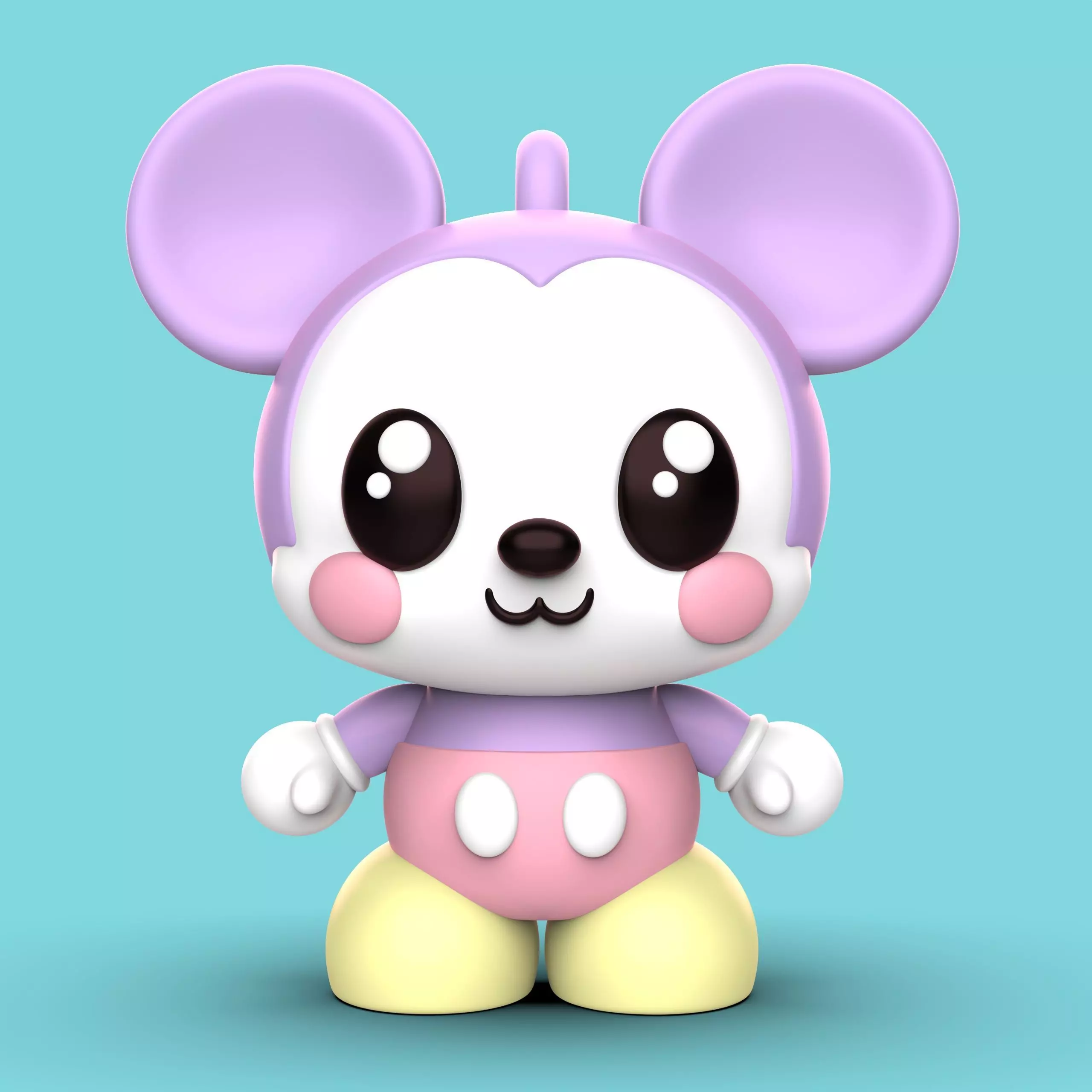 MICKEY KAWAII- Version normal y version llavero 3D print model_3