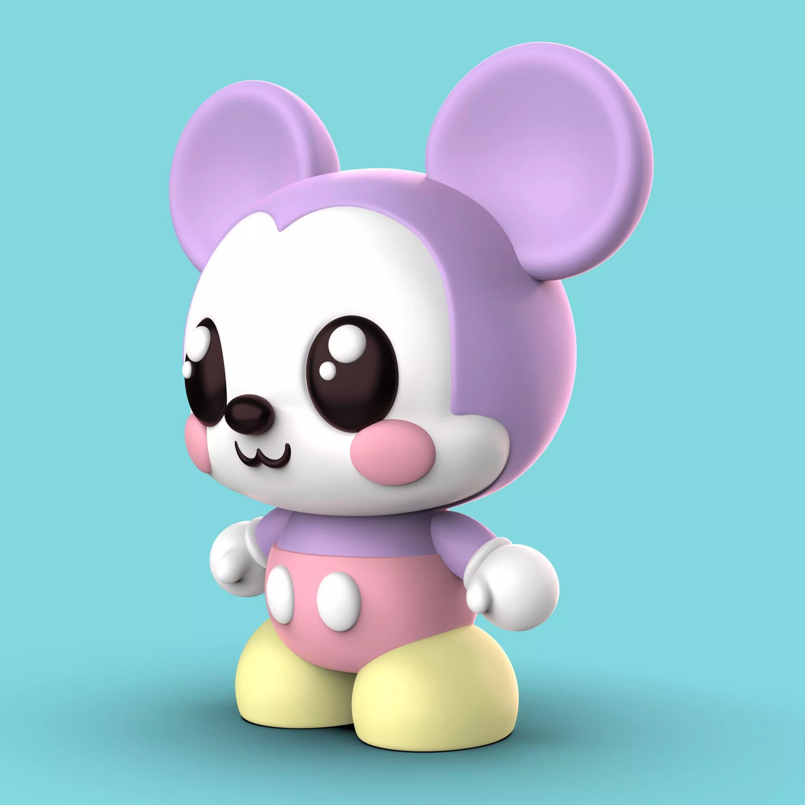 MICKEY KAWAII- Version normal y version llavero 3D print model_1