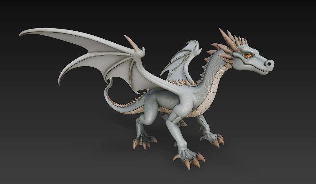 Dragon Realistic 3D Model Basic - Low Poly Realistic Low-poly 3D model_1