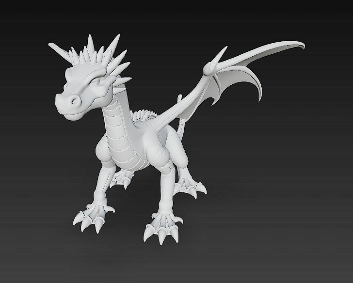 Dragon Realistic 3D Model Basic - Low Poly Realistic Low-poly 3D model_11