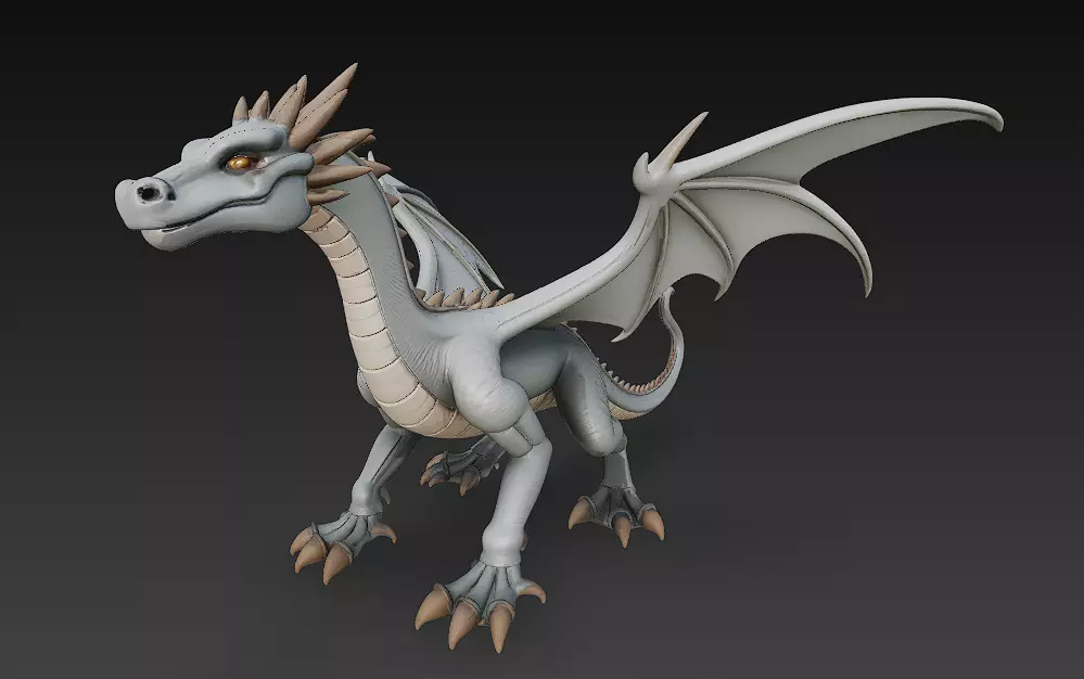 Dragon Realistic 3D Model Basic - Low Poly Realistic Low-poly 3D model_0