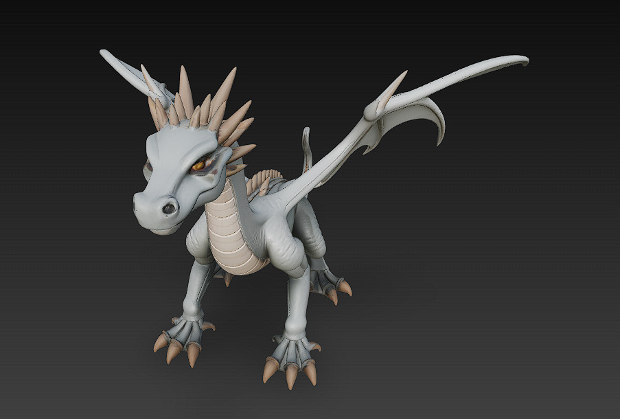 Dragon Realistic 3D Model Basic - Low Poly Realistic Low-poly 3D model_2