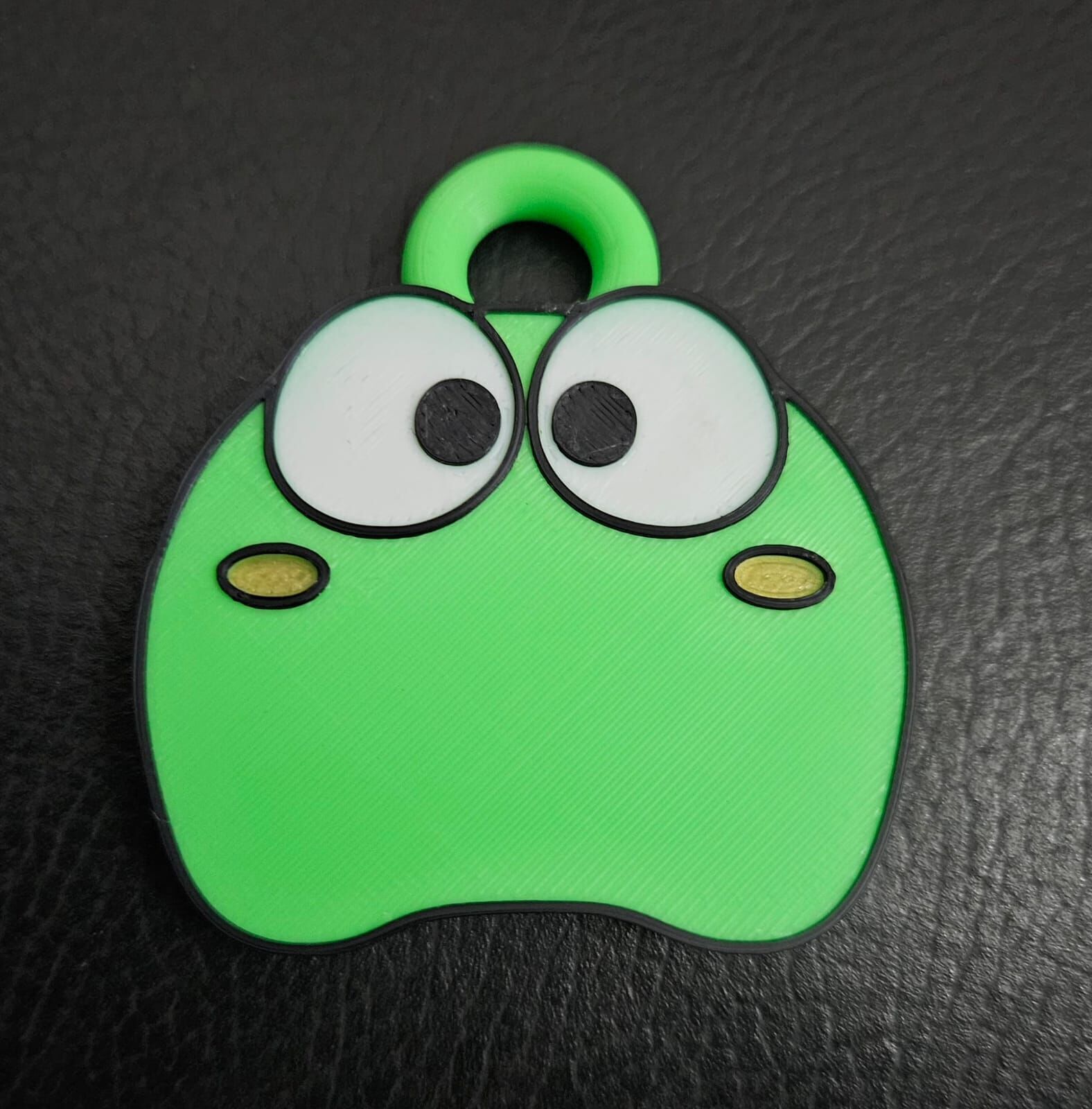 Flat Frog Multicolor Keychain 3D print model_2