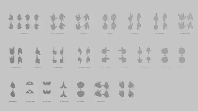 Hand Symbol Pendants Pack 3D print model