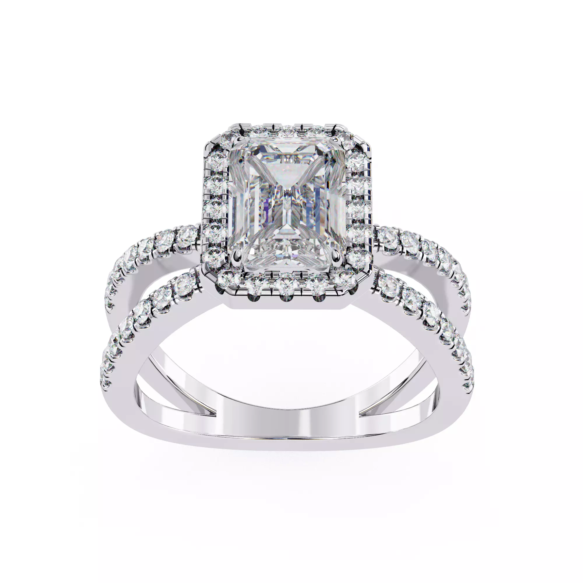 ASSCHER  DIAMOND RING -CAD-096  3D model_0