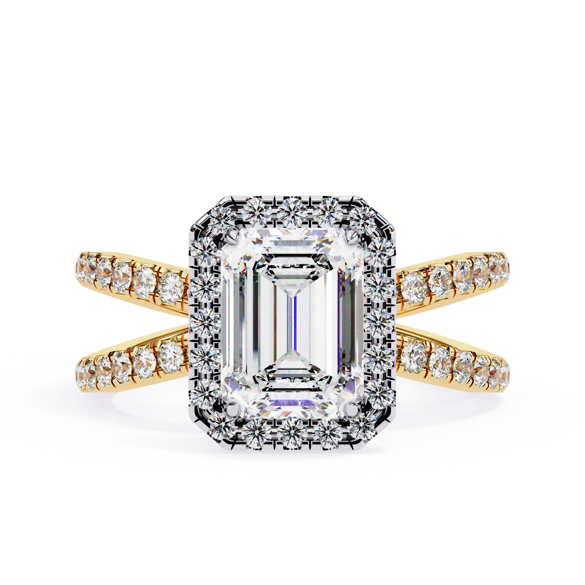 ASSCHER  DIAMOND RING -CAD-096  3D model_4