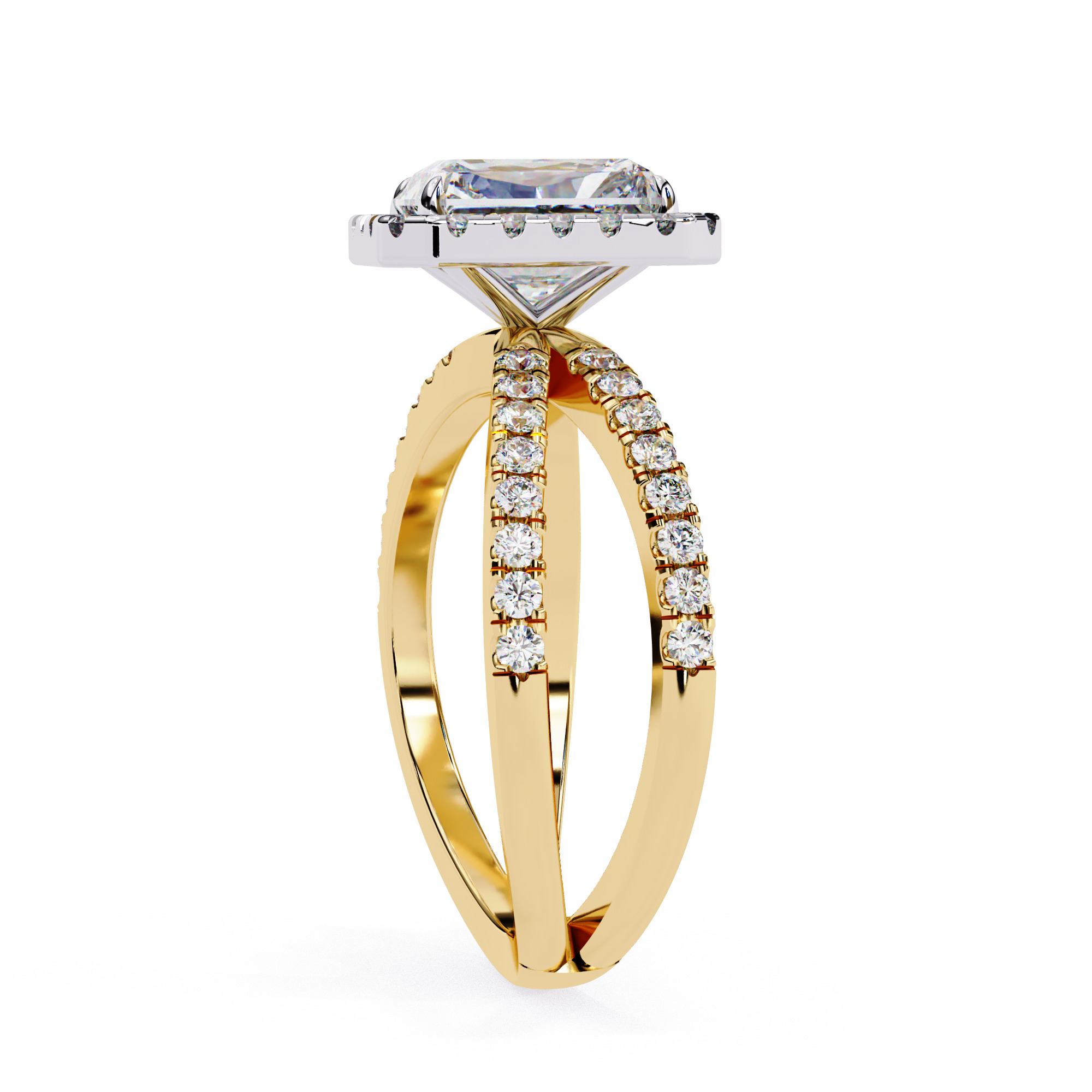 ASSCHER  DIAMOND RING -CAD-096  3D model_7