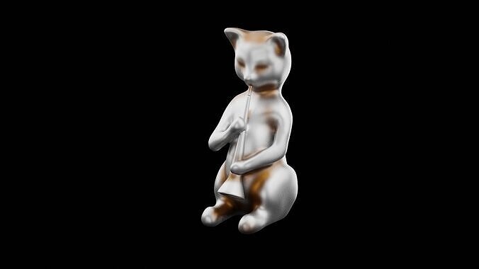 Clarinet Cat Low-poly 3D model