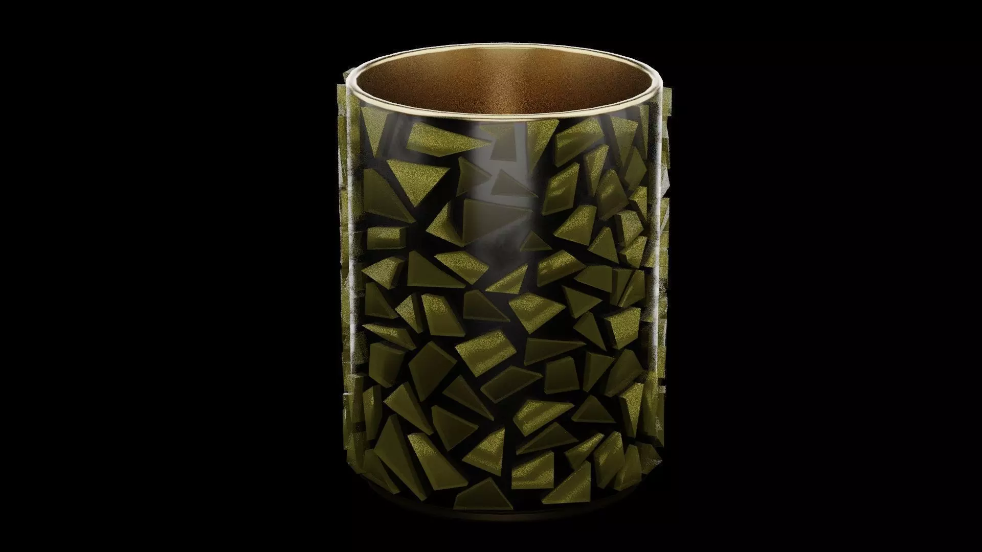 Candle Holder Low-poly 3D model_0