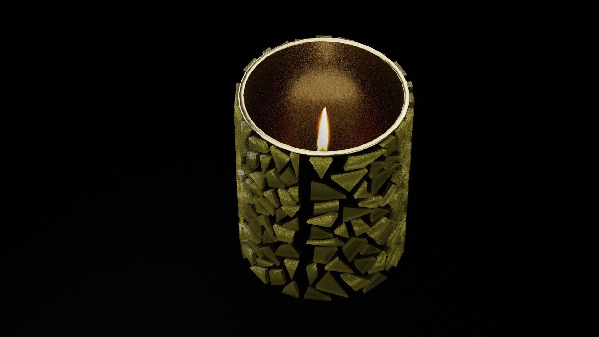 Candle Holder Low-poly 3D model_1