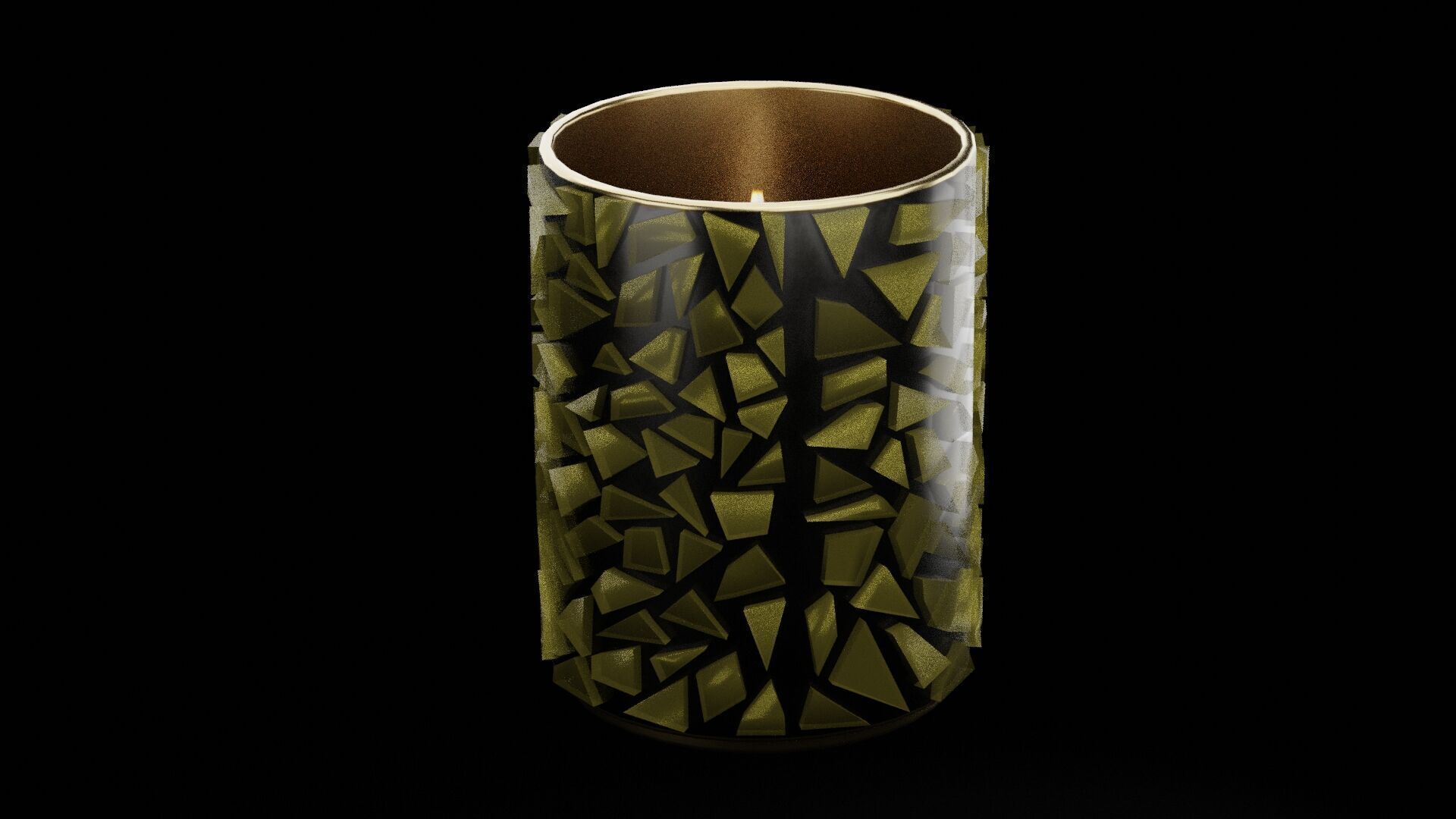 Candle Holder Low-poly 3D model_4