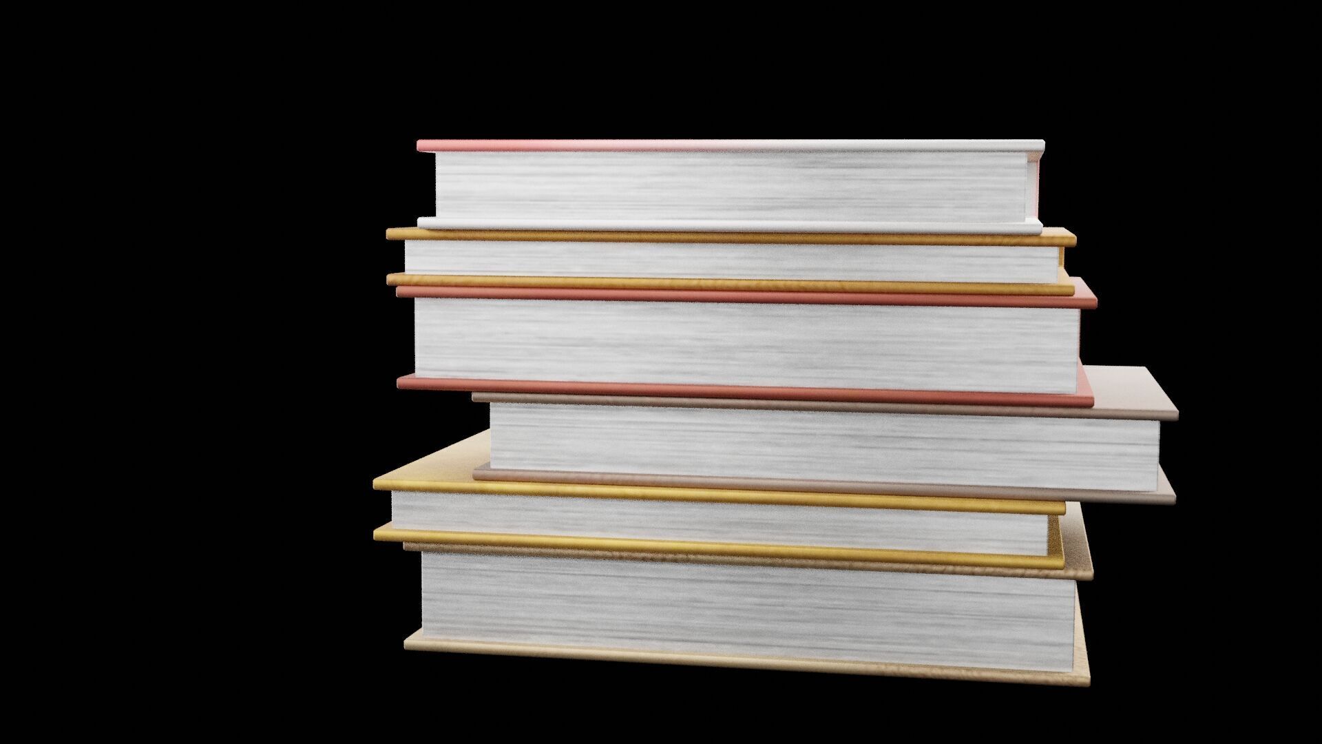 Six Books Low-poly 3D model_5