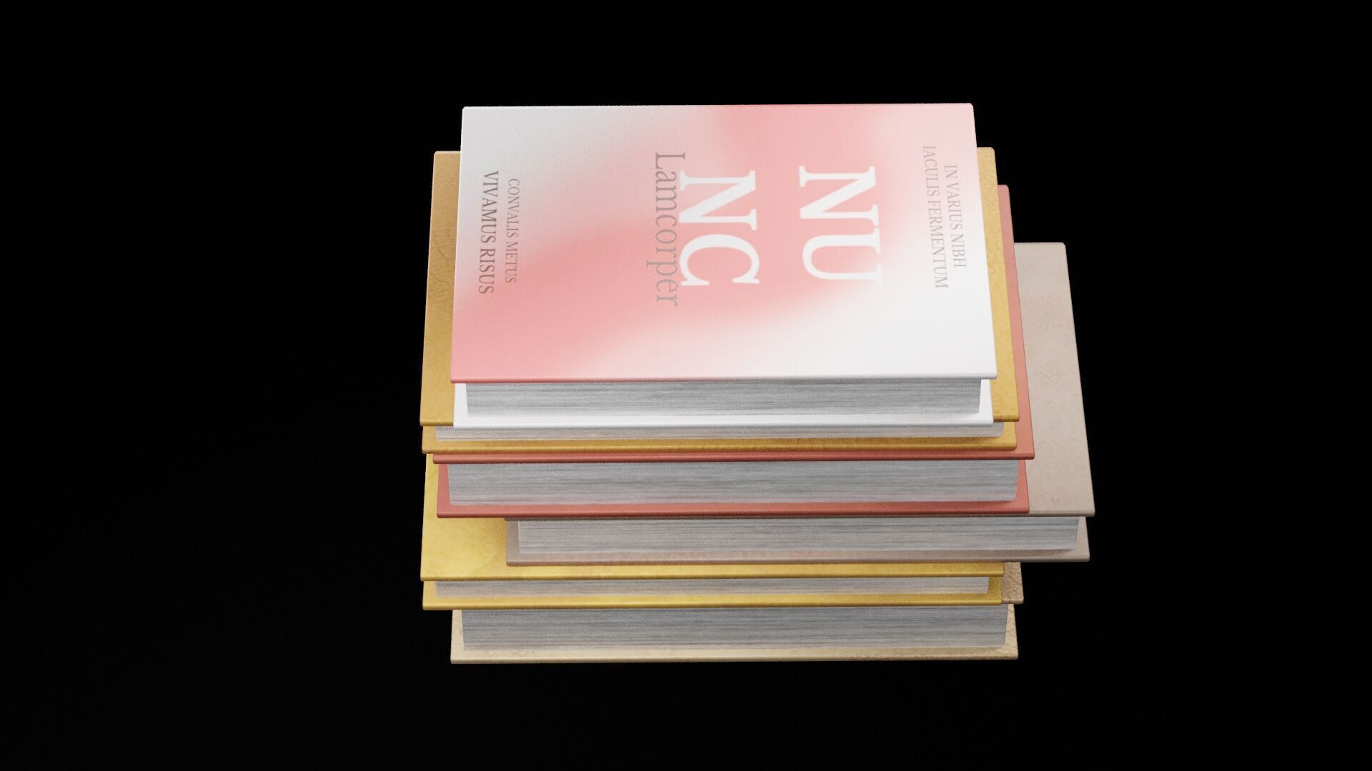 Six Books Low-poly 3D model_2