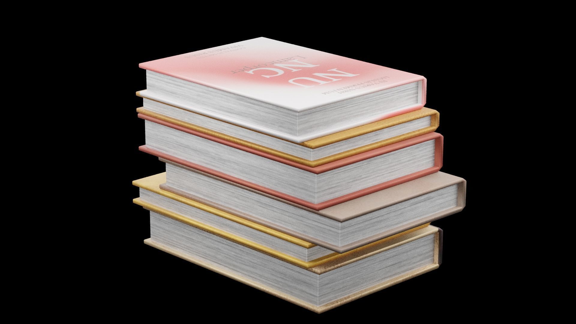 Six Books Low-poly 3D model_1