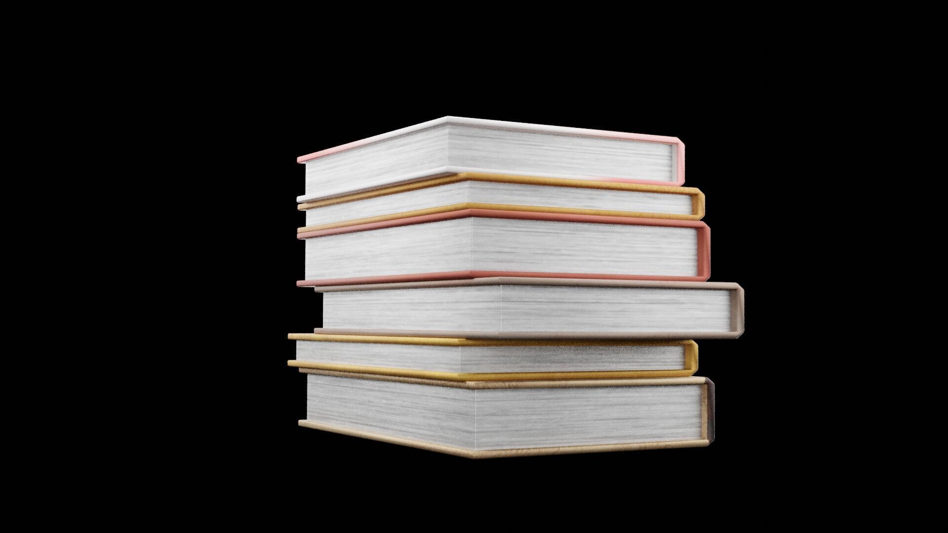 Six Books Low-poly 3D model_6