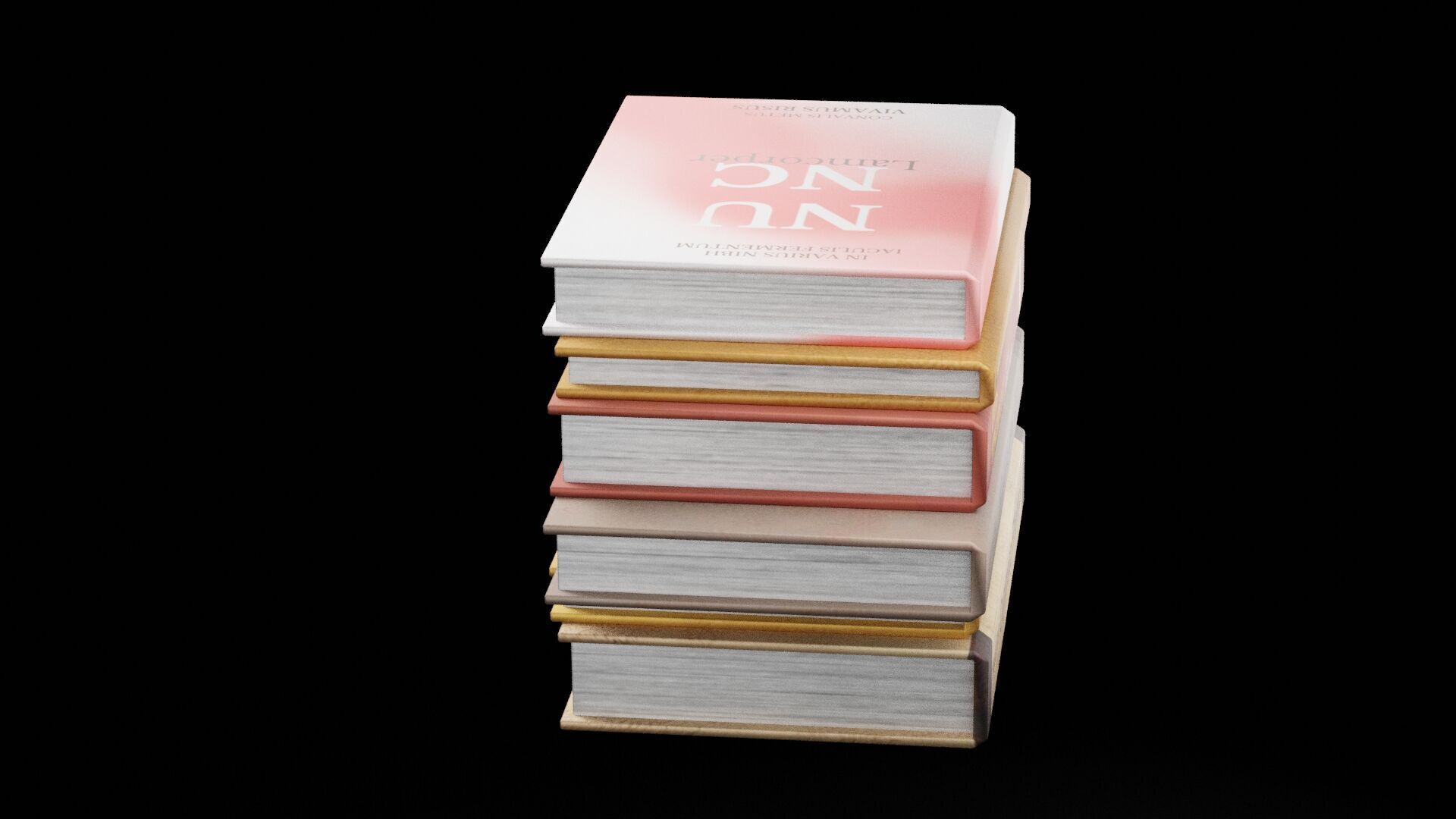 Six Books Low-poly 3D model_4