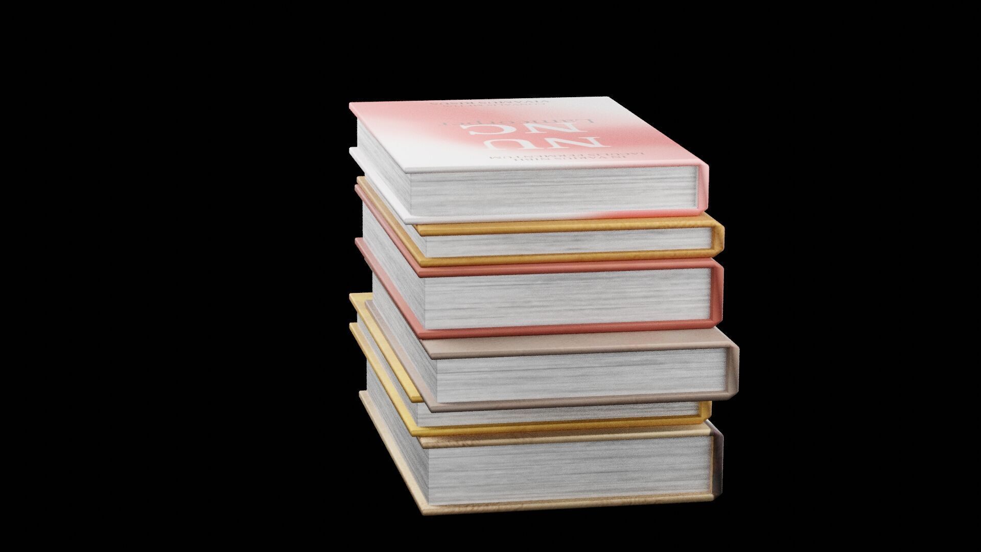 Six Books Low-poly 3D model_3