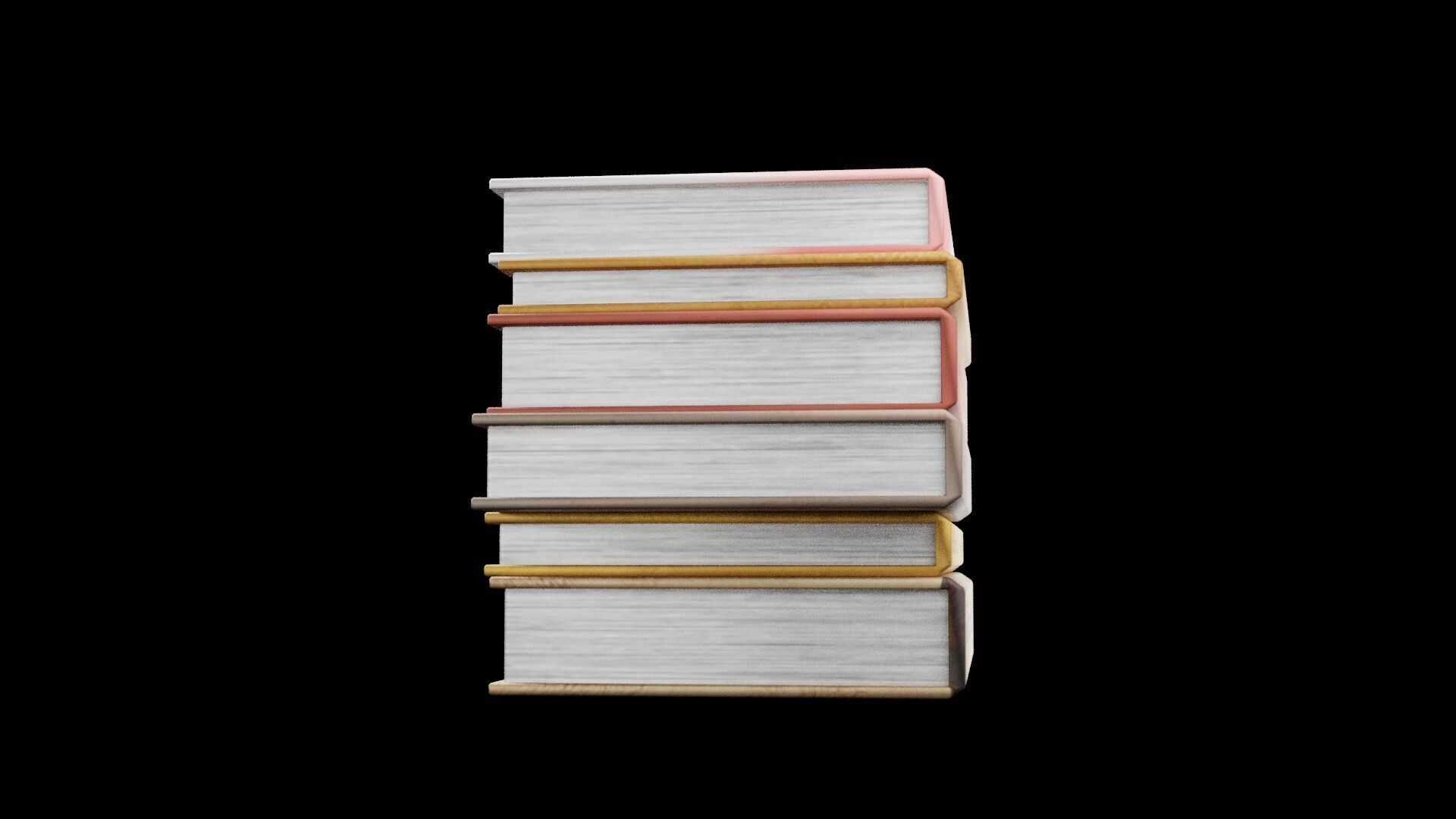 Six Books Low-poly 3D model_7